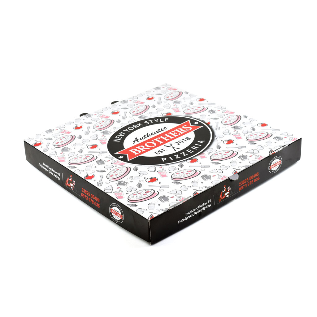 Κουτί πίτσας με αναδιπλούμενο κούμπωμα